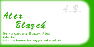 alex blazek business card